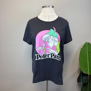 Disney Dark Grey Tinker Bell & Peter Pan Graphic Tee Shirt - Size 2X